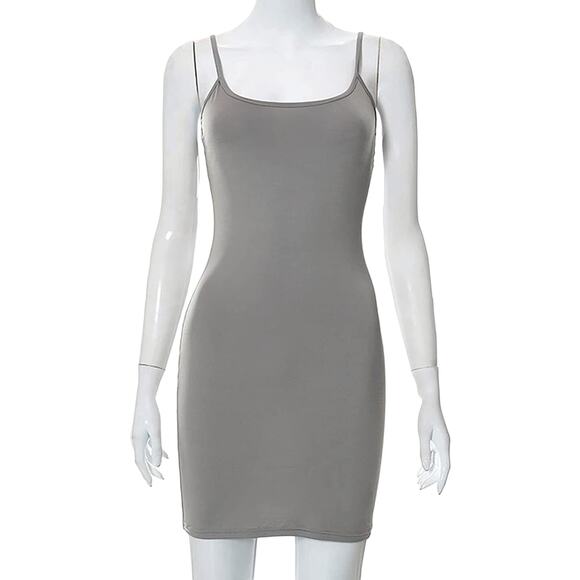 AnotherChill Gray Casual BodyCon Sleeveless Slip Dress  Size Small NWT - Picture 4 of 9